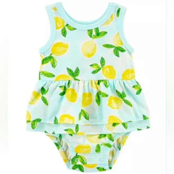 Carter's Other - 💥5/$30 Carters Baby Girls Lemon Bubble Sleeveless Peplum Dress 9M
